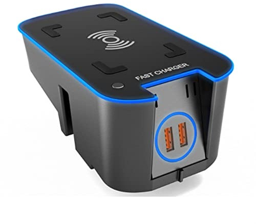 Auto-USB-Ladegerät-Adapter Kabelloses QI-Ladegerät fürs Auto, for Volvo, XC90 S90 XC60 VC60 2018 2019 2020, 15 W, Ladeplatten-Telefonhalter