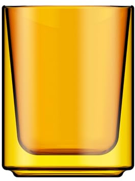 Terra Kaffe Marigold Mezzo 8 oz Double-Walled Coffee Glass – Borosilicate Thermal Insulated Stackable Cappuccino & Latte Cup, Heat-Resistant Clear Glassware