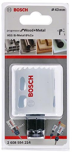 Bosch Professional Lochsäge Progressor for Wood & Metal (Holz und Metall, Ø 43 mm, Zubehör Bohrmaschine)