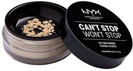NYX Professional Makeup Poudre Libre Fixante Can't Stop Won't Stop, Fini Mat, Absorption de l'Excès de Sébum, Teinte : Light Medium