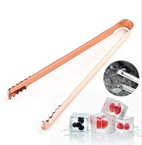 Stainless Steel Ice Tongs Candy Bar Ice Cube Tongs for Candy Salad Spaghetti Serving Tongs in Wedding Party Bar Buffet Grill Picnic (Rose Gold)