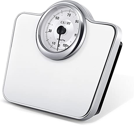 Meng Báscula Mecánica Analógica, Báscula De Baño Mecánica, Báscula Personal, Fácil De Leer, Superficie Antideslizante, Sin Batería, Capacidad 130 Kg (285 LB)