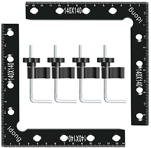 90 Grad Positionierwinkel, Rechtwinklige Montageclips，Holzbearbeitungswerkzeuge Quadratische Holzbearbeitungsblöcke werden für Rahmen, Möbelschränke verwendet(2 Stück 14 cm/5,5 Zoll)