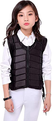 TentHome Unisex Bambini Gilet di Protezione per Equitazione EVA Imbottito Sicurezza Equipaggiamento di Protezione Protettore del Corpo Gilet di Assorbimento degli Urti (CM, Nero)