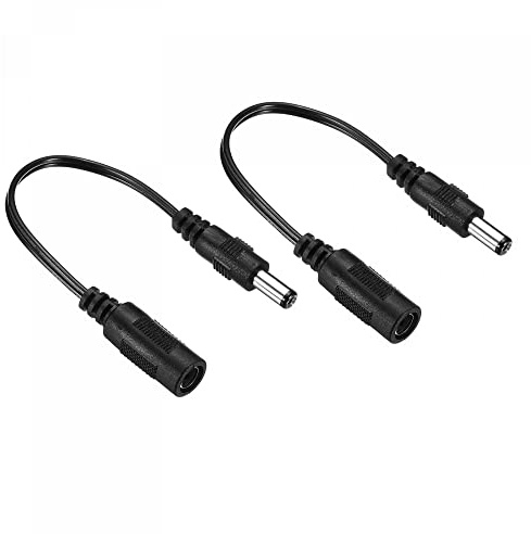 sourcing karta 2 stycken DC 5,5 x 2,1 mm uttag till 5,5 x 2,5 mm kontakt förlängningskabel nätdel kontaktkabel för LED-lampa kamera CCTV svart