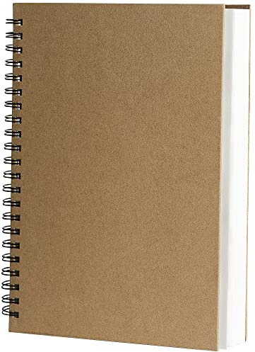 A4 Portrait Sketchbook, Spiral Bound Sketch Pad, 120Pages/60 Sheets Recycled Hard Cover Cartridge Paper White Drawing Artist Paper 160gsm DS03A401