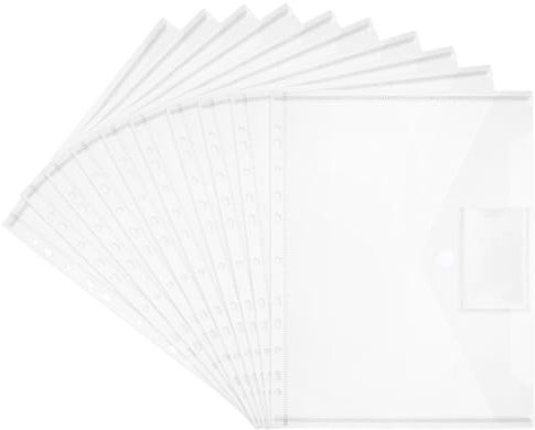20 Stück Dokumentenmappe A4, A4 Dokumententasche Transparent, Wasserdicht mit Klettverschluss und Etikettenpapier für Aktenlager Klassifizierung