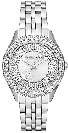 Michael Kors Montre Harlowe pour Femme, Mouvement à Quartz Trois Aiguilles avec Bracelet en Acier Inoxydable ou en Cuir