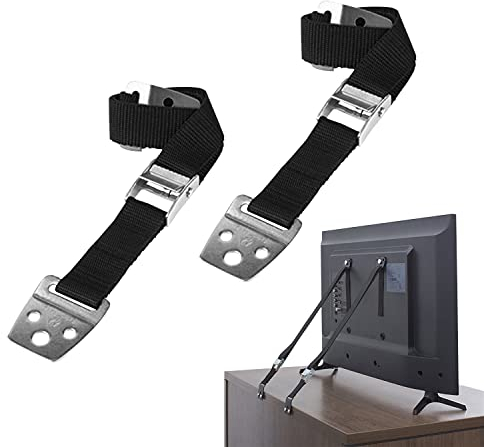 PFLYPF 2 Sicherheitsgurte für Möbel, TV, Anti-Zurückspulen, verstellbarer Kippschutz, Möbel zum Schutz der Sicherheit von Kindern, verwendet für TV, Büro, Schrank (schwarz)