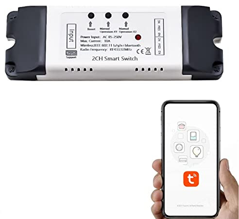 Oniissy WIFI Garage Controller Smart Garage Door Opener with Timer and Voice Control for TUYA and for Smart Life APP Control WLAN Smart Garage Door Switch，AC 85-250V