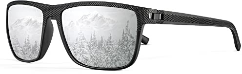 HENGOSEN Sonnenbrille-Herren-Damen Quadrat Polarisierte leicht Sunglasses UV-Schutz für Fahren
