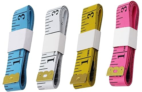 SJJJS 4 Stück weiches Maßband, Meterband, 150 cm, zum Nähen, Nähen, Stoff, Basteln