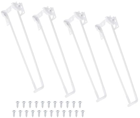 PATIKIL Foldable Hairpin Legs 12 Inch, 4 Pack Metal Folding Table Legs with Rubber Pads& Mounting Screws for DIY Furniture, Coffee Table, Laptop Table, White