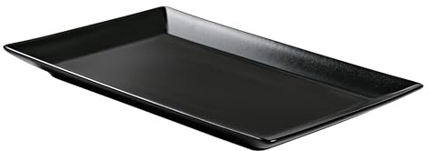 METRO Professional Plato llano, cerámica de gres, 30 x 20 cm, rectangular, negro, 6 unidades