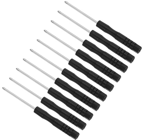 CoCud Destornillador Phillips Mini, Tamaño de 2.0mm, Longitud de 82mm, Acero al Carbono, Pequeños Destornilladores de Cabeza Cruzada con Mango Antideslizante, 10 Piezas