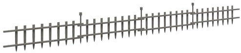 Outsunny Clôture décorative de jardin, 4 panneaux de clôture extérieure, bordure de parterre de fleurs en bois, gris