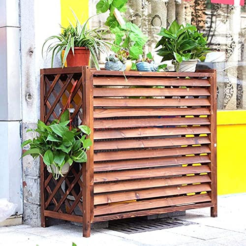 FGDIUCVN Blumenregal für Klimaanlagen, Holzgitter, Zaun für Klimaanlagen, korrosionsbeständig, Blumenständer für Klimaanlagen (100 x 43 x 94 cm)