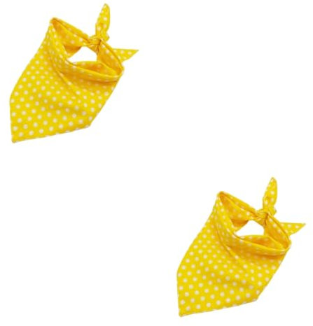 Supvox 2stücke Doppelseitiges Hundehalsband Mit Dreieckigem Halstuch Gelb Mit Punkten Pet Saliva Collar Für Fütterung Und Stilvolles Auftreten Bei Jedem