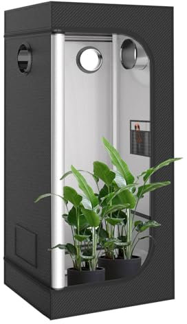 TOPRON Grow Box 90x90x180cm Growbox, Tenda da Coltivazione con Finestra di Visualizzazione, con Vassoio da Pavimento Rimovibile, per Sala di Coltivazione delle Piante