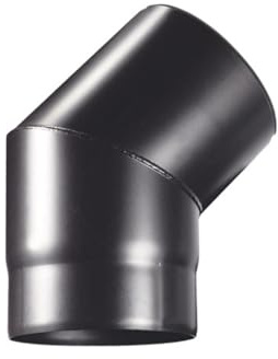 ALLINOX Curva Aperta 45° Acciaio Nero 2 mm Stufa A Legna Gomito Per Canna Fumaria (DN 120)