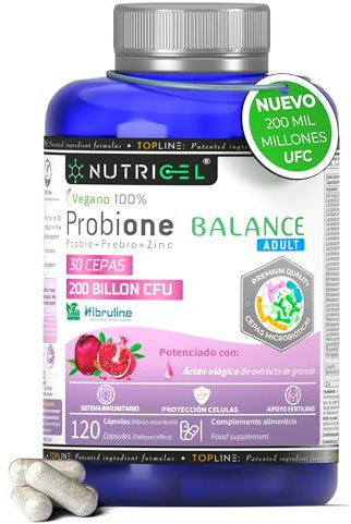 Fermenti Lattici Probiotici | Probiotici per Intestino | 200 Miliardi UFC/giorno + 30 Ceppi | Fermenti lattici + Zinco, Inulina ed Estratto di Melograno | Massima Concentrazione | Vegano | 120 Capsule
