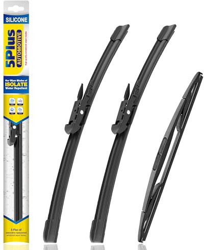5 PLUS® Silicone Windshield Wipers Replacement for 2008-2012 Ford Escape Wiper Blades(Set of 3),Automotive Replacement Windshield Wiper Blades For My Car-20/20/12