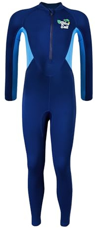 Maeau Kids Rash Guard Full Length Swimsuit Boys Swimming Costume One Piece Swimwear Bathing Suit Long Sleeve 9-10 Years Blue