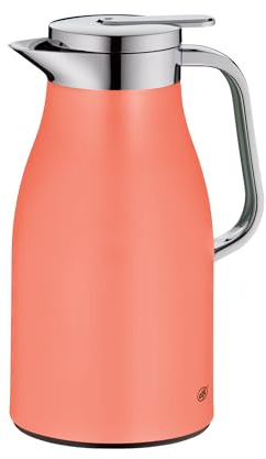 alfi SKYLINE 1,0l, deep apricot, Edelstahl-Isolierkanne mit hygienischem Hartglaseinsatz, Drehverschluss mit bequemer Drucktaste, ergonomischer Griff, ideal als Kaffeekanne, Teekanne, BPA-frei