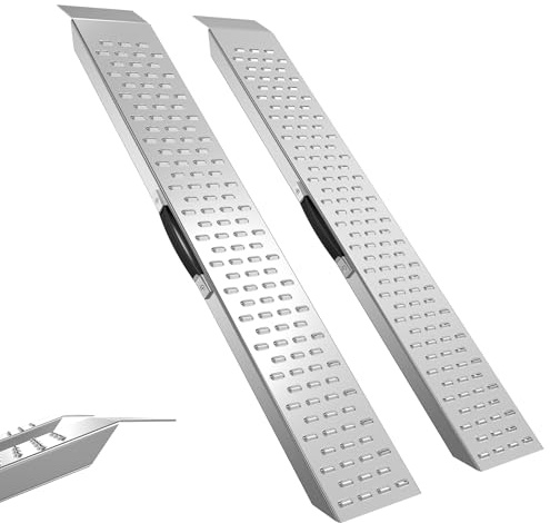 YRHome 2 Stück Alu Auffahrrampe 400 kg für Auto PKW & Anhänger Laderampen Rollstuhlrampe Anhängerrampe Motorradrampen Verladerampen 135 x 22,5 x 4,5 cm