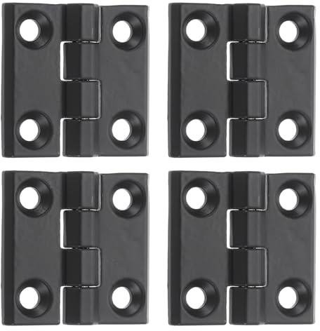 QUARKZMAN 4Pcs Bisagras Ajustables De 180 Grados 40mmx40mm Negro | Bisagras De Hoja De Bloqueo De Aleación De Zinc, Bisagra De Hoja Caída, Para Puertas Plegables, Para Cajas De Madera