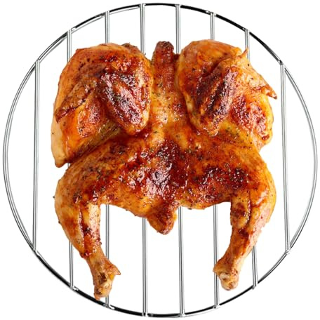 Runder Grillrost aus Edelstahl – 30 cm Drahtgitter, rostfrei & spülmaschinenfest | Mehrzweck-Grillrost, ideal zum Grillen, Braten, Dämpfen, Backen, Kühlen und Kochen im Freien für Zuhause