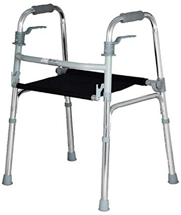 QHLMLL Bastone da Passeggio Pieghevole, Pratico deambulatore Regolabile in Altezza con Sedile, ausilio per Camminare per Anziani, disabili, deambulatore per Adulti, Portatile, Leggero, Pratico