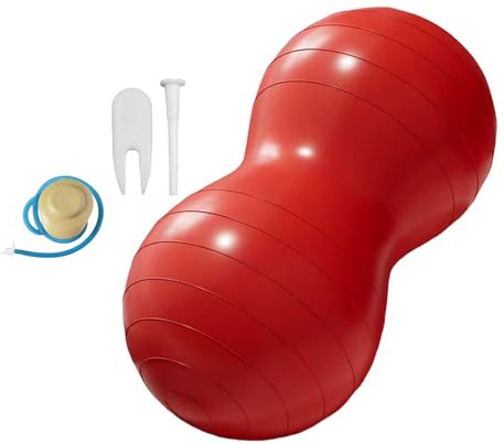 harayaa Pelota de en Forma de con Bomba Balón de Equilibrio Pelota Activa para Asiento Y Postura Pelota de Entrenamiento Central de PVC Grueso, Rojo