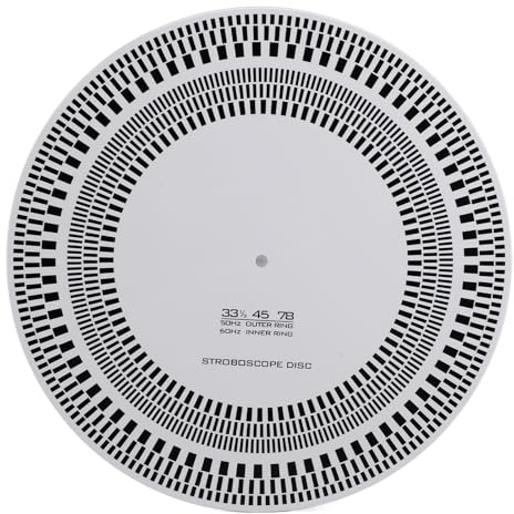 Disco de Velocidad para Tocadiscos, Disco estroboscópico para Tocadiscos, Disco de Prueba de Velocidad Profesional para Tocadiscos LP con diseño de Doble Cara, Herramienta de