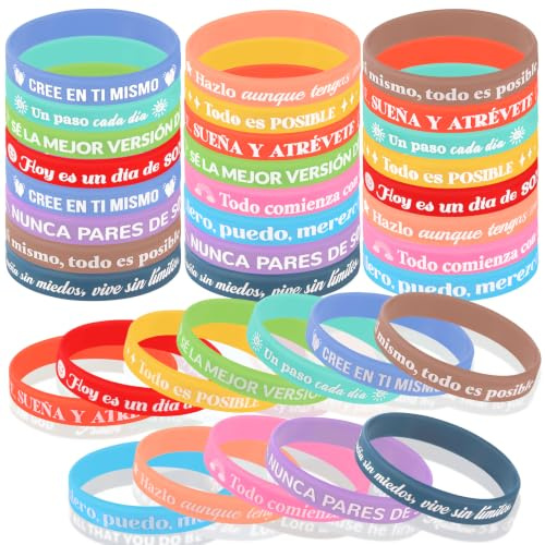 HOWAF 24 Bracciali motivazionali, bracciali in Silicone con Frasi ispiranti, Regali per Studenti, Adolescenti, colleghi