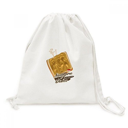 DIYthinker Sacs Traditionnels Singapour Kaya Toast Toile Drawstring Backpack Voyage Shopping