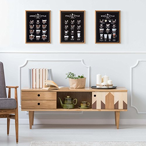 FOLLYGRAPH Kaffee Bilder - Satz von 3 Drucker - Coffee Poster Set (A4)