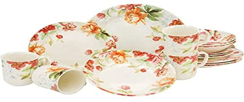 CreaTable, 21133, Série MODERN FLORAL, set de vaisselle, service combiné 16 pièces