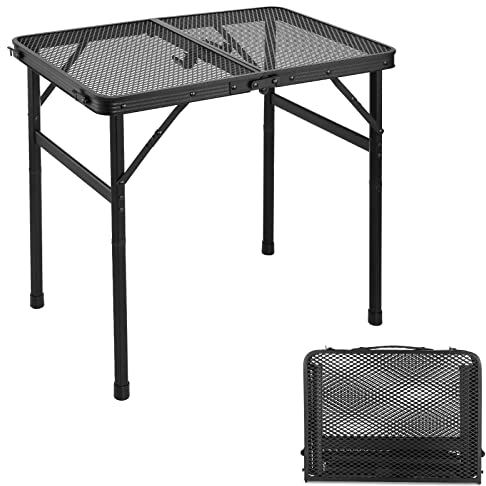 Odoland Tavolo Pieghevole Salvaspazio 60x40x56 cm, Tavolo da Picnic con Maniglia di Trasporto, Tavolino da Campeggio Portatile Ultraleggero, Tavolo per Giardino Viaggio Picnic Campeggio