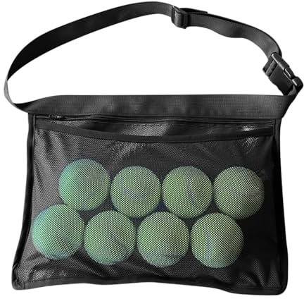 MiOYOOW Tennis Netz Hüfttasche, Elastische Tennis Wasitball Tasche, Verstellbare Tennis Tragetasche Haltertaschen zum Laufen Tennisspielen
