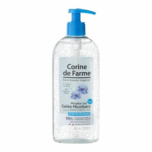 Corine de Farme - Gelée Micellaire 3 en 1 Démaquillante Visage, Yeux et Lèvres - Hydrate et Apaise - 95% d'Ingrédients d’Origine Naturelle - 400 ml