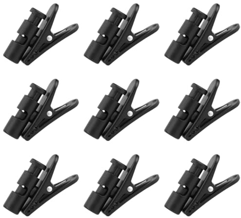 LNQ LUNIQI Kopfhörer Kabelklemm, 9 Stück Kunststoff Headset Kabel Clip Schwarz Kopfhörer Draht Clip, 360° Drehbar Mikrofon Kabel Klemme, Kopfhörer Kabel Kleidung Clip für 5mm Kabel