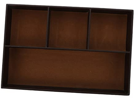 Homoyoyo Plateau À Bijoux Et Panier À Couverts – Boîte De Rangement De Bureau En Cuir À Compartiments Multiples Noir Et Marron