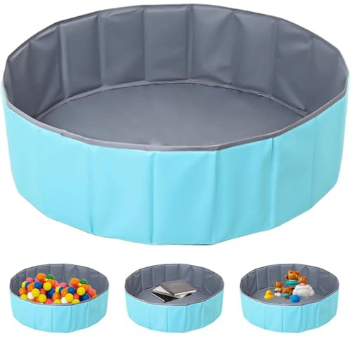 Mineup Ball Pit, 80CM Foldable Baby Ball Pit, Kids Play Ball Pool, Portable Ocean Ball Pit, Playhouse Playpen Ocean Ball Pool for Baby Toddler Boys Girls Indoor Outdoor Nursery Baby Playpen, Sky Blue