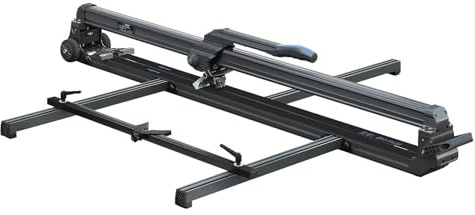 Meizuishi Coupe-carreaux Manuel 120cm - Guidage Laser, Châssis en Alliage Renforcé & Commande Magnétique - Coupe Carrelage/Pierre 15mm Max, Base Étroite avec Roues Escamotables