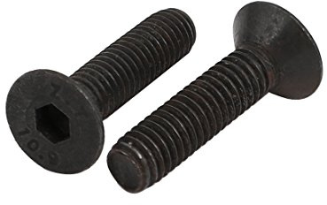 sourcing map 2 Stück Senkkopfschrauben M6x25mm Flach Senkkopf Innensechskant Linksgewindebolzen DIN7991