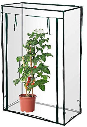 PaMeer Tomato Green House, Portable Plant Starter Tent, Heavy Duty Tomato Plant Greenhouse, Weather Protection Plastic Cover, Roll-Up Zippered Door