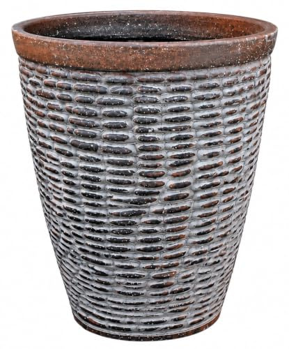 Muddy Hands 27.5 Litre Large Rustic Stone Plant Pot Outdoor Garden Tall Round Flower Tree Plastic Planter