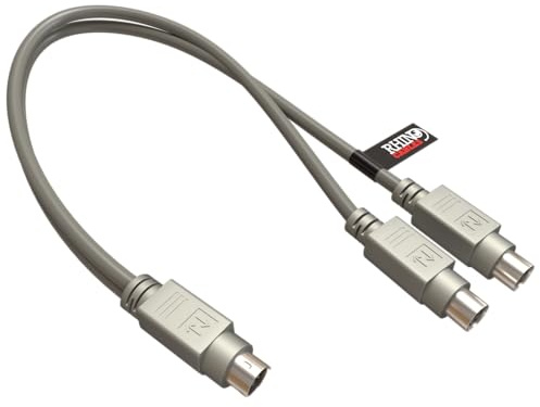 rhinocables Ps2 PS/2 Keyboard Mouse Splitter Cable Lead Wire 6 Pin Mini Y Splitter - 1 Male to 2 female | 1 Male to 2 female