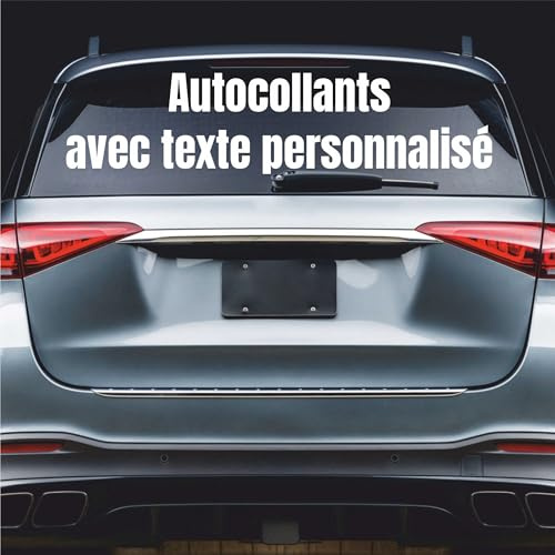 INDIGOS UG - Autoaufkleber mit Wunschtext für die Heckscheibe - Auto Aufkleber selbst gestalten - bis 20 cm - Sticker klein für innen & außen wetterfest - Fahrzeugbeschriftung